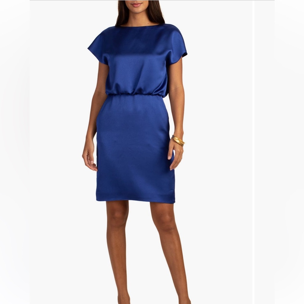 Trina Turk Royal Blue Satin Mini Dress Size 12